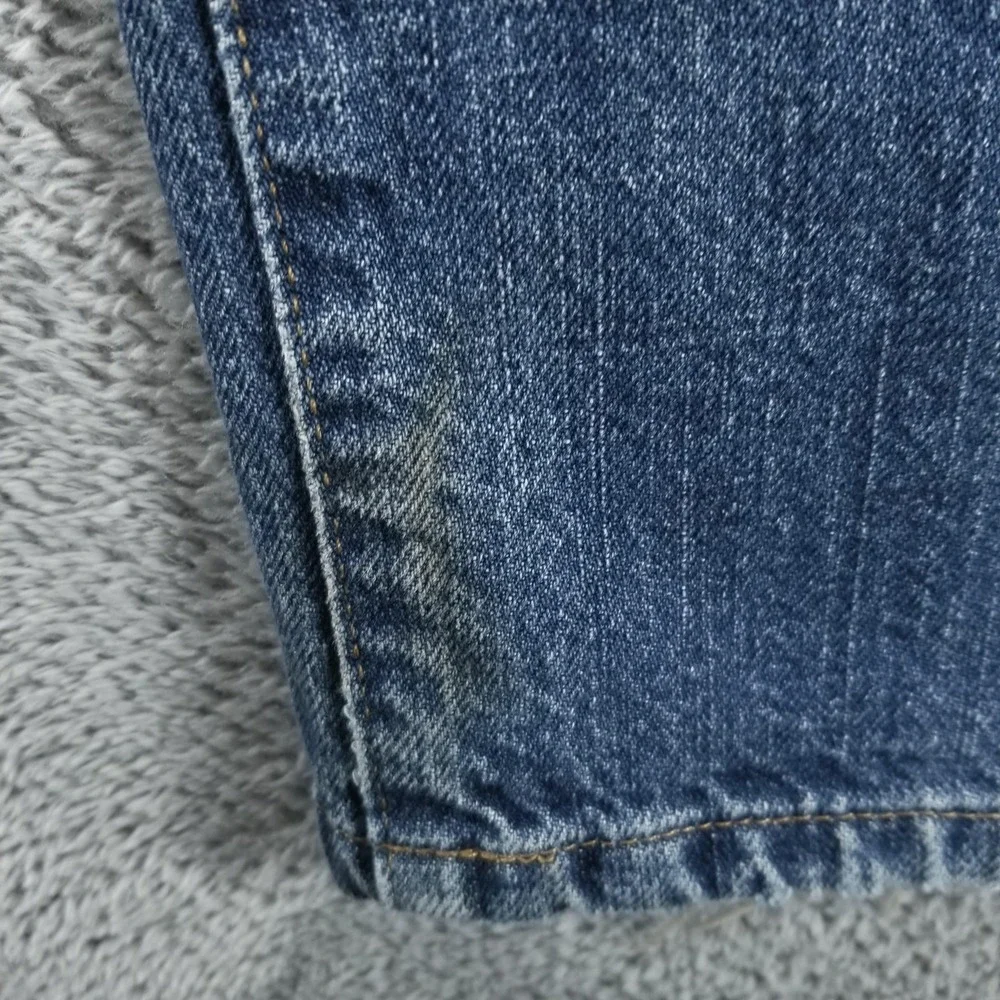 Polo Ralph Lauren Jeans Mens 36x32‎ Blue Classic Straight Light Wash Distressed